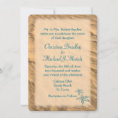 Starfish Beach Blauwgroen en Sand Wedding Kaart (Voorkant)