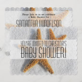 Starfish Beach Boy or Girl Baby Shower Invitations Kaart (Voorkant / Achterkant)