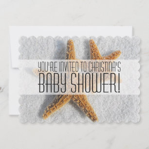Starfish Beach Boy or Girl Baby Shower Invitations Kaart