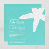 Starfish Beach Bridal Shower Invitations Kaart (Voorkant / Achterkant)