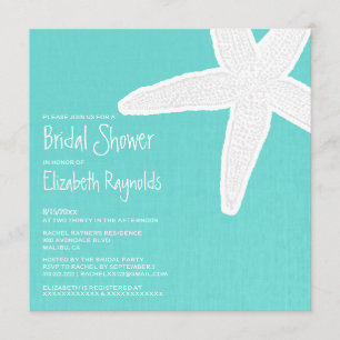 Starfish Beach Bridal Shower Invitations Kaart