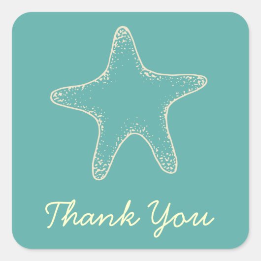 Starfish Beach bruiloft Dank u Stickers (Voorkant)