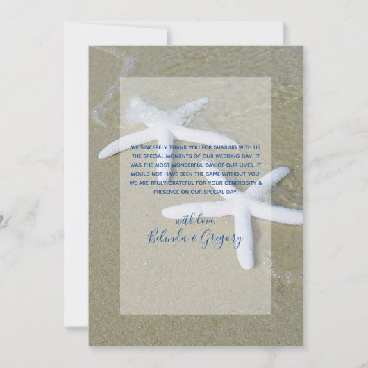 Starfish Beach bruiloft Hartelijk dank Bedankkaart (Voorkant)