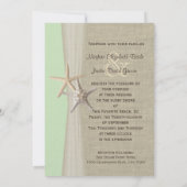 Starfish Beach bruiloft licht groen Kaart (Achterkant)