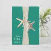 Starfish Beach bruiloft Ocean Green Kaart (Staand voorkant)