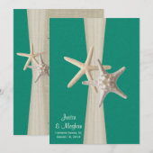 Starfish Beach bruiloft Ocean Green Kaart (Voorkant / Achterkant)