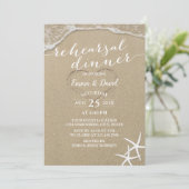 Starfish Beach bruiloft repetitie Dinner Kaart (Staand voorkant)