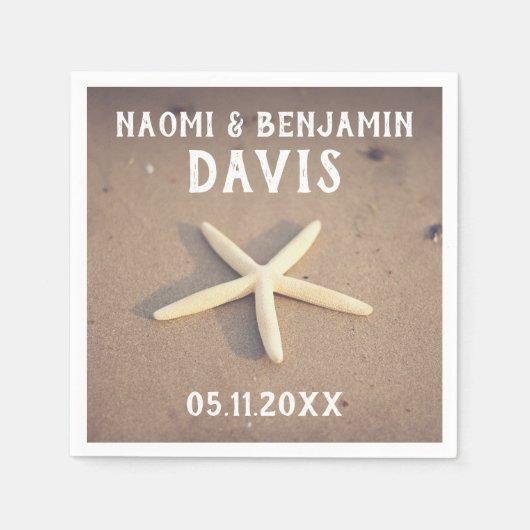 Starfish Beach bruiloft servetten (Voorkant)