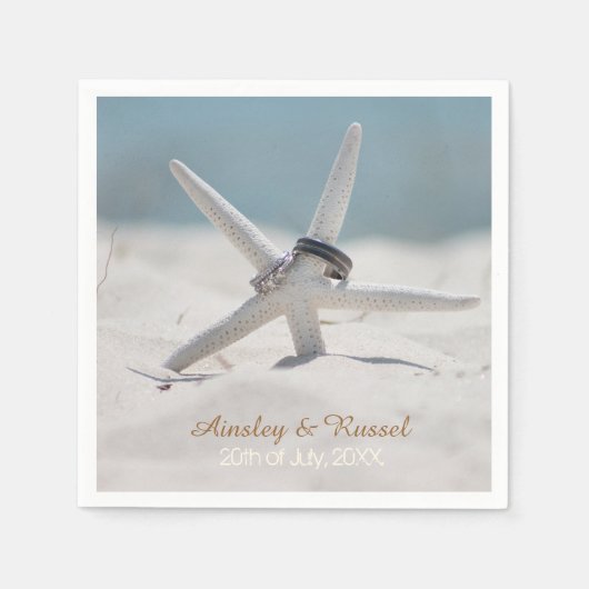 Starfish Beach bruiloft servetten (Voorkant)