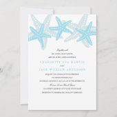 Starfish Beach bruiloft uitnodiging blauw (Voorkant)