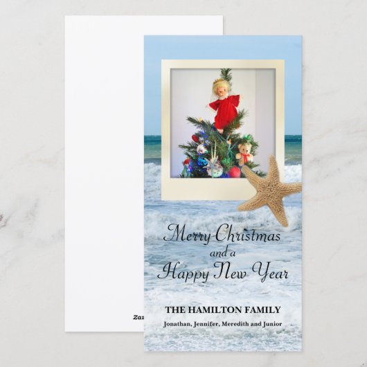 Starfish Beach Christmas Feestdagenkaart (Voorkant / Achterkant)