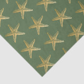 Starfish Beach Coast Kerstmis, Gold Green Tissuepapier (Detail)