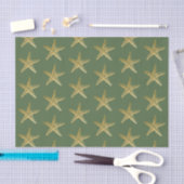 Starfish Beach Coast Kerstmis, Gold Green Tissuepapier (Craft)