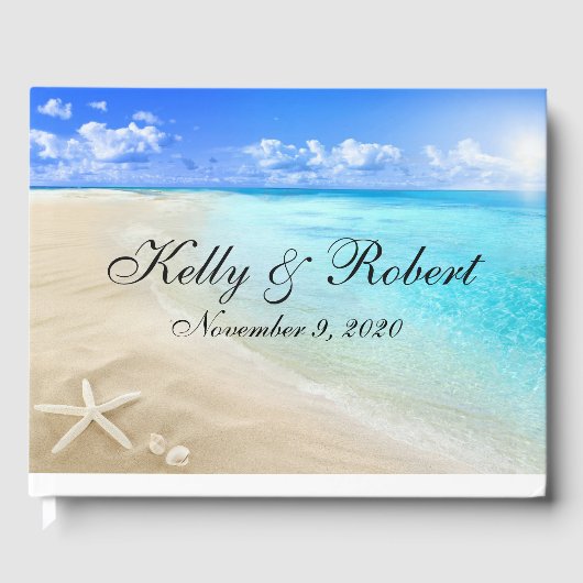 Starfish Beach Custom Wedding Guest Book Gastenboek (Voorkant)