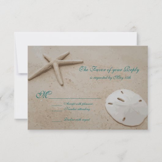 Starfish Beach Destination Wedding RSVP-kaarten RSVP Kaartje (Voorkant)
