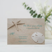 Starfish Beach Destination Wedding RSVP-kaarten RSVP Kaartje (Staand voorkant)