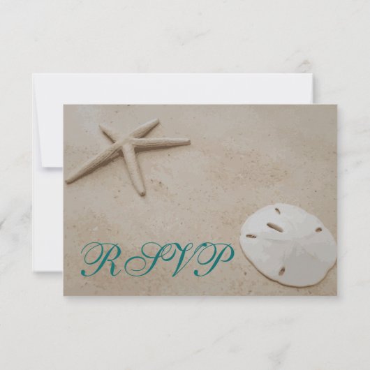 Starfish Beach Destination Wedding RSVP-kaarten RSVP Kaartje (Achterkant)