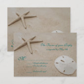 Starfish Beach Destination Wedding RSVP-kaarten RSVP Kaartje (Voorkant / Achterkant)