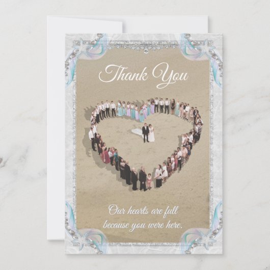 Starfish Beach Dream trouwfotokaart Bedankkaart (Voorkant)