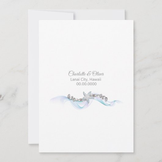 Starfish Beach Dream trouwfotokaart Bedankkaart (Achterkant)