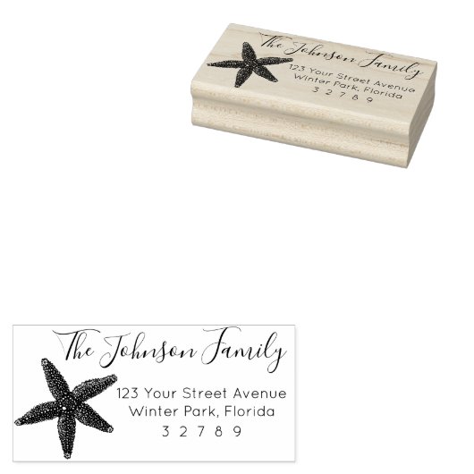 Starfish Beach House Cadeau retour adres stempel (Gestempeld)