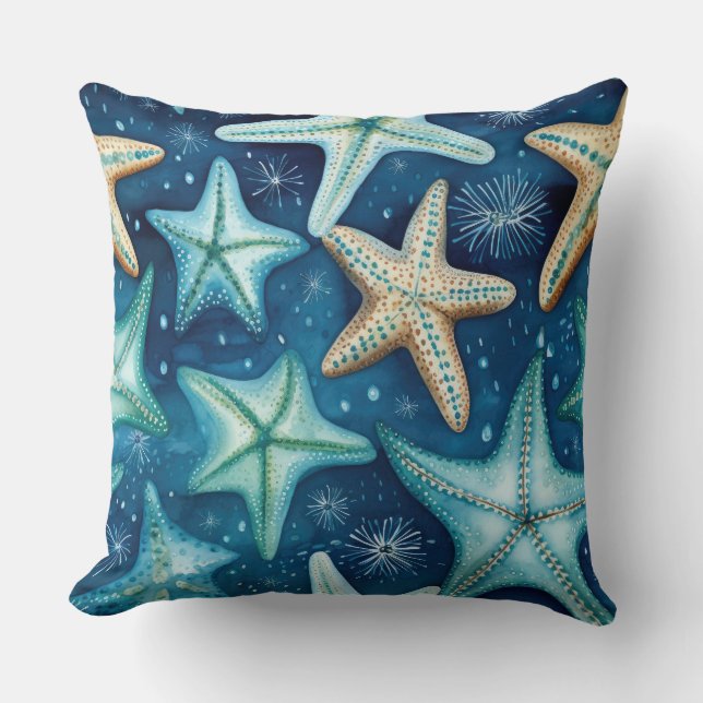 Starfish beach house throw pillow home decor kussen (Voorkant)