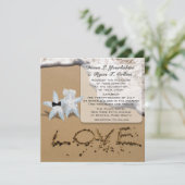 Starfish Beach Love Invitation Kaart (Staand voorkant)