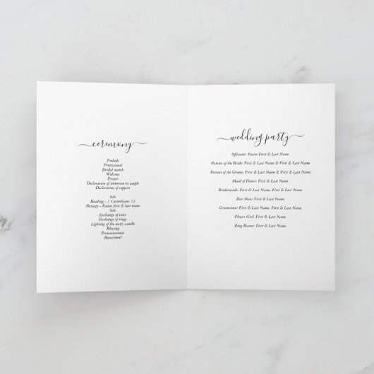 Starfish Beach Monogram Bruiloft Orde van Service Programma (Binnen)