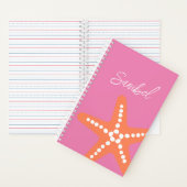 Starfish Beach Naam Ocean Preppy Decor Roze Sinaas Notitieboek (Binnen)