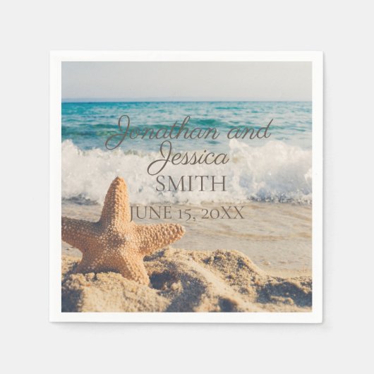 Starfish Beach Ocean Sand between Toes Wedding Servet (Voorkant)