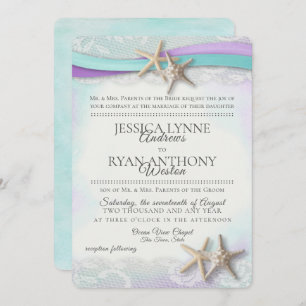  Starfish Beach Orchid en Turquoise Kaart