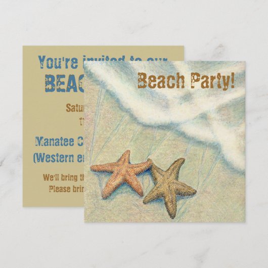 Starfish Beach party! Kaart (Voorkant / Achterkant)