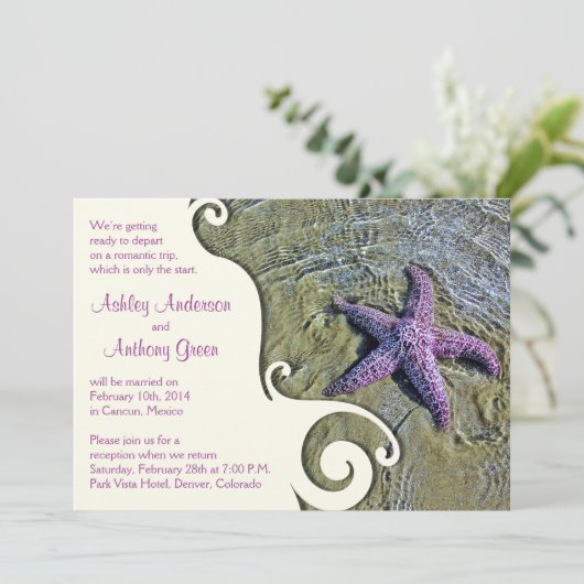 Starfish Beach Post Wedding Reception Only 2 Kaart (Staand voorkant)
