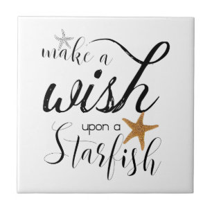 Starfish Beach Quote maakt een wens Tegeltje