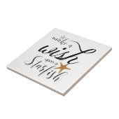 Starfish Beach Quote maakt een wens Tegeltje (Zijkant)