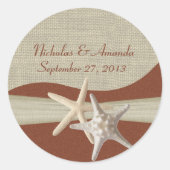 Starfish Beach Ronde Sticker (Voorkant)