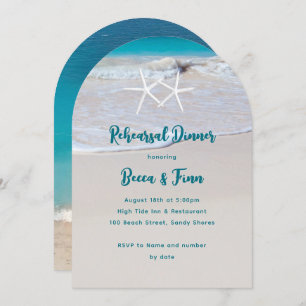 Starfish Beach Sand repesial Dinner Invitation Kaart