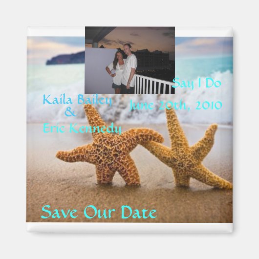 Starfish Beach Save the Date Fotomagneet Magneet (Voorkant)