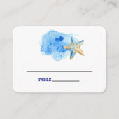Starfish Beach | Seaside Weddentafel Place Cards Plaatskaartje (Voorkant)