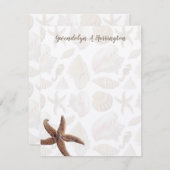Starfish Beach Shells Blank gepersonaliseerde noti Kaart (Voorkant / Achterkant)