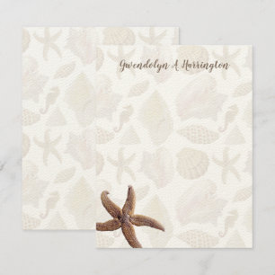Starfish Beach Shells Blank gepersonaliseerde noti Kaart