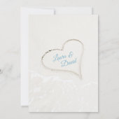 Starfish Beach Sky Blue met harteuitnodiging Kaart (Achterkant)