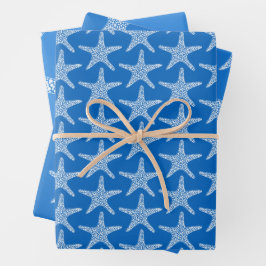 Starfish Beach Summer Ocean Blue Wedding Inpakpapier Vel