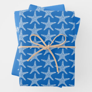 Starfish Beach Summer Ocean Blue Wedding Inpakpapier Vel