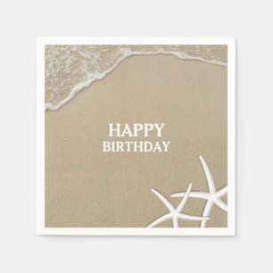 Starfish Beach Theme Happy Birthday Servetten