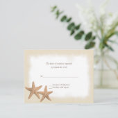 Starfish Beach Theme Weddenschap RSVP-kaarten RSVP Kaartje (Staand voorkant)