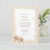 Starfish Beach Theme Wedding Invitting Kaart (Staand voorkant)