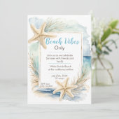 Starfish Beach Uitnodiging Sjabloon (Staand voorkant)