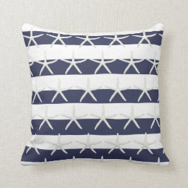Starfish Beach Waterverf Was Stripe marine in Whit Kussen