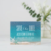 Starfish Beach Weddenschap Save the Date Aankondigingskaart (Staand voorkant)